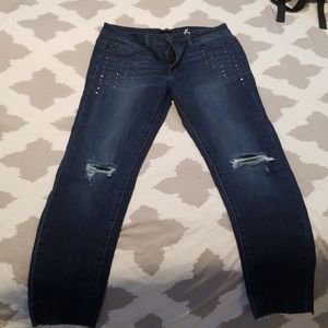 Kancan studded jeans with ripped knees